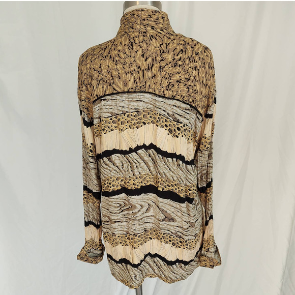 Vintage 80s 90s A.K.F. Mixed Animal Print Blazer Cardigan Scarf Detail - Picture 5 of 7